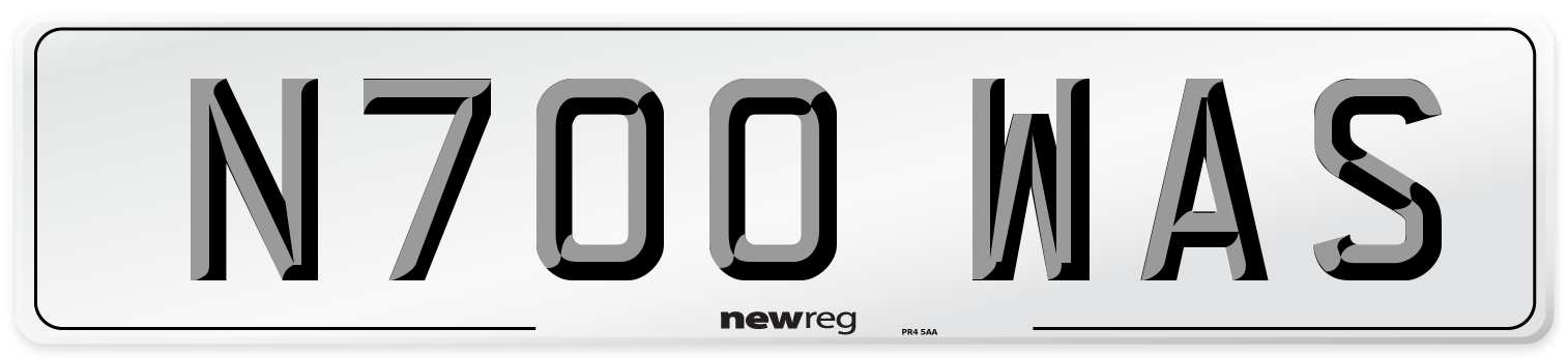 N700 WAS Number Plate from New Reg